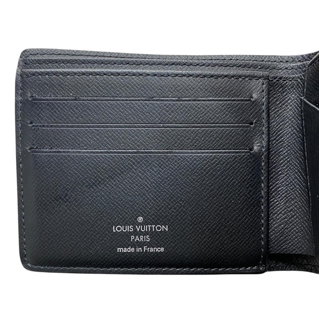 Louis Vuitton Bifold Wallet Portefeuille Multiple Damier Graphite Black Gray — view 7