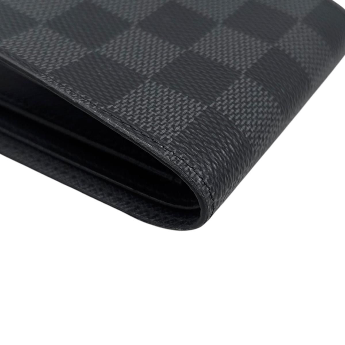 Louis Vuitton Bifold Wallet Portefeuille Multiple Damier Graphite Black Gray — view 4