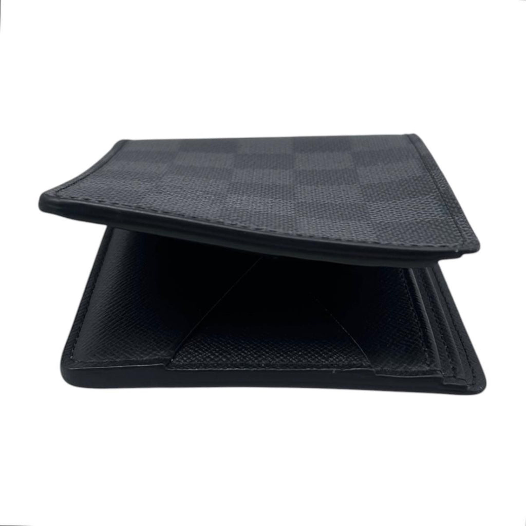 Louis Vuitton Bifold Wallet Portefeuille Multiple Damier Graphite Black Gray — view 5