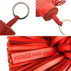 Hermes Carmen Key Ring Key Holder Fringe Charm Leather Keychain — view 3