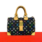 Louis Vuitton Speedy 30 Monogram Multicolor Leather Boston Bag Black