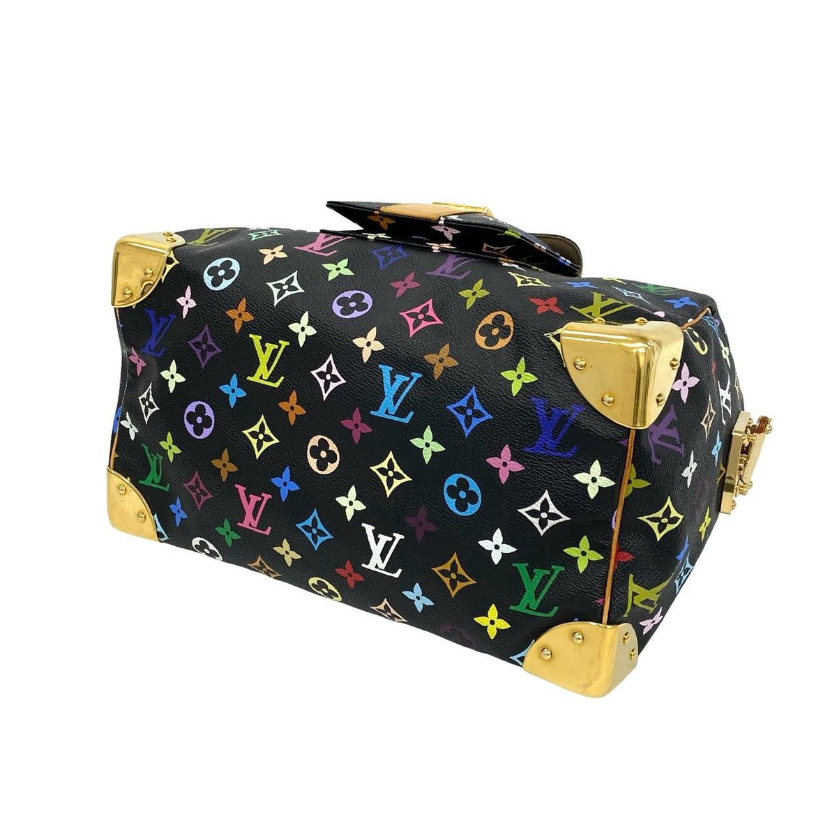 Louis Vuitton Speedy 30 Monogram Multicolor Leather Boston Bag Black — view 8