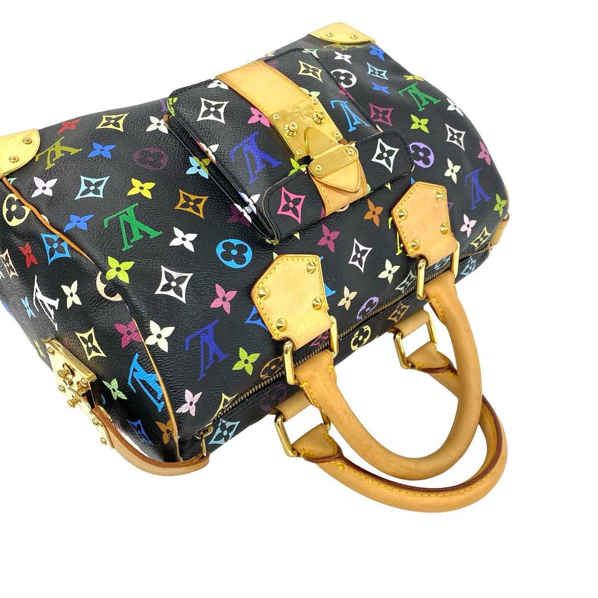 Louis Vuitton Speedy 30 Monogram Multicolor Leather Boston Bag Black — view 4