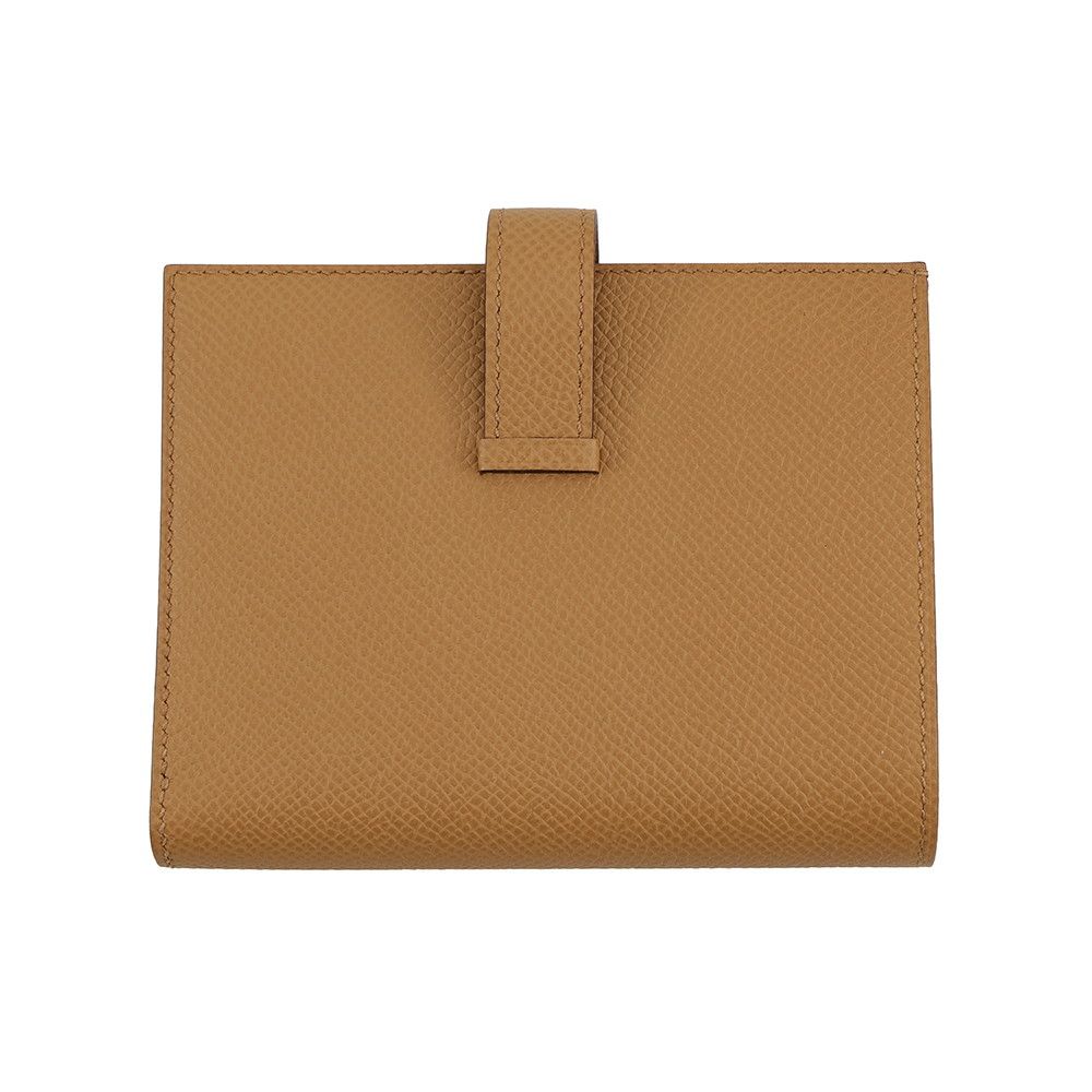 Hermes Bifold Wallet Bearn Compact Biscuit Silver Epsom — view 3