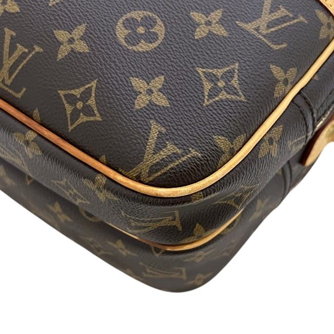 Louis Vuitton Shoulder Bag Reporter PM Monogram Canvas Vachetta Leather Brown — view 6