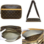 Louis Vuitton Shoulder Bag Reporter PM Monogram Canvas Vachetta Leather Brown — view 3