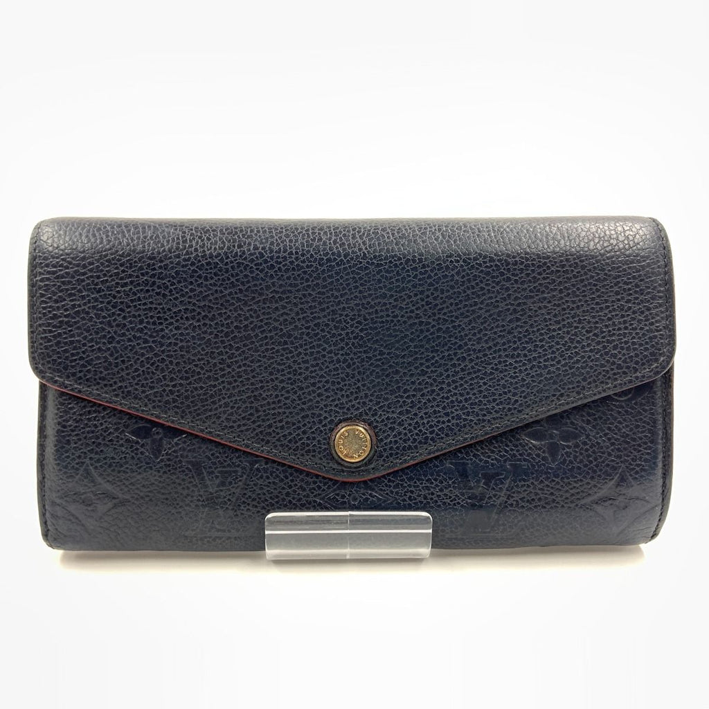 Louis Vuitton Monogram Empreinte Portefeuille Sarah Bifold Wallet Navy