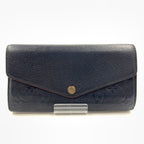 Louis Vuitton Monogram Empreinte Portefeuille Sarah Bifold Wallet Navy