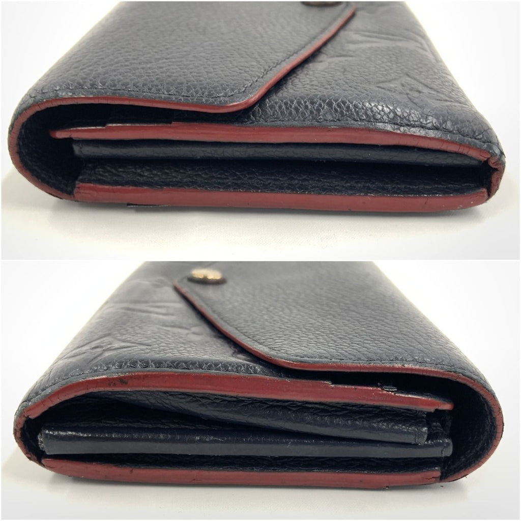 Louis Vuitton Monogram Empreinte Portefeuille Sarah Bifold Wallet Navy — view 5