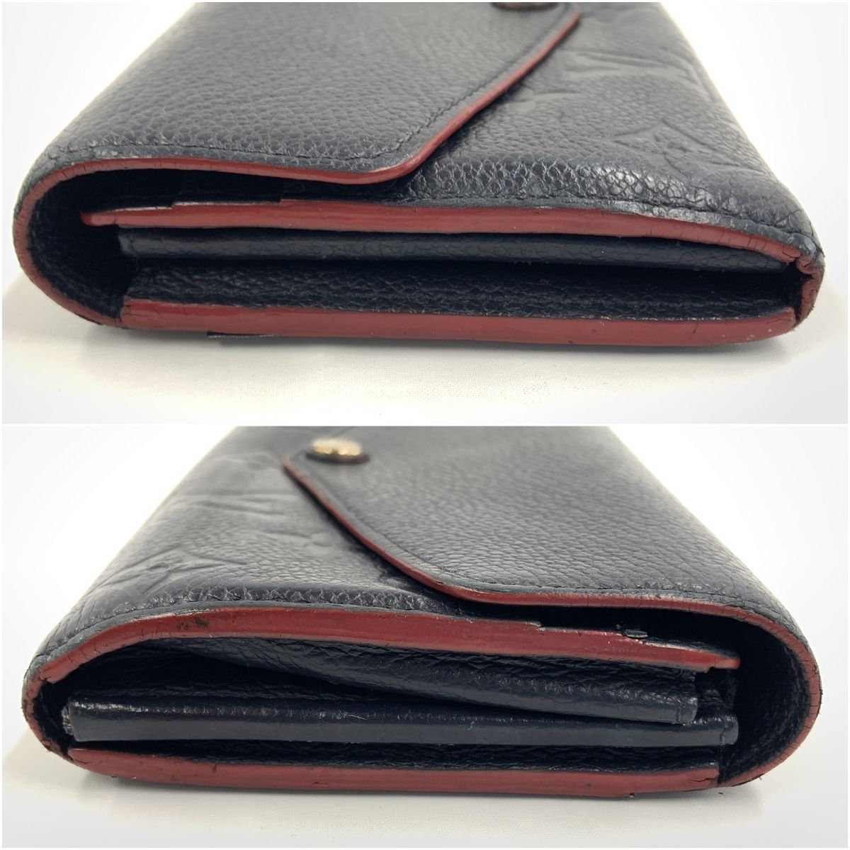 Louis Vuitton Monogram Empreinte Portefeuille Sarah Bifold Wallet Navy — view 5