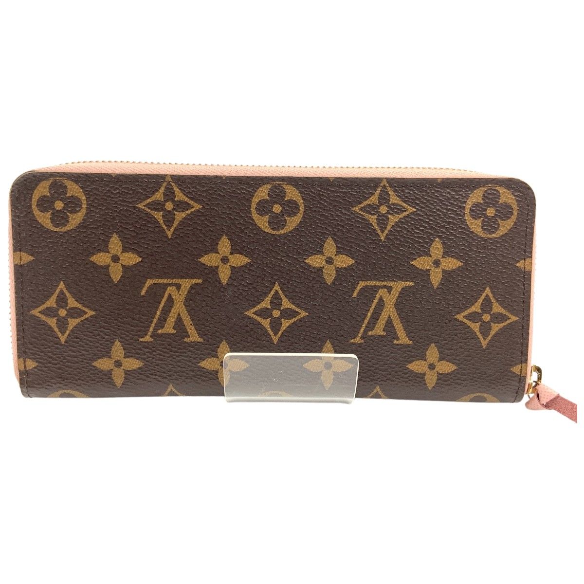 Louis Vuitton Monogram Portefeuille Clemence Zip Around Wallet Brown Pink — view 2