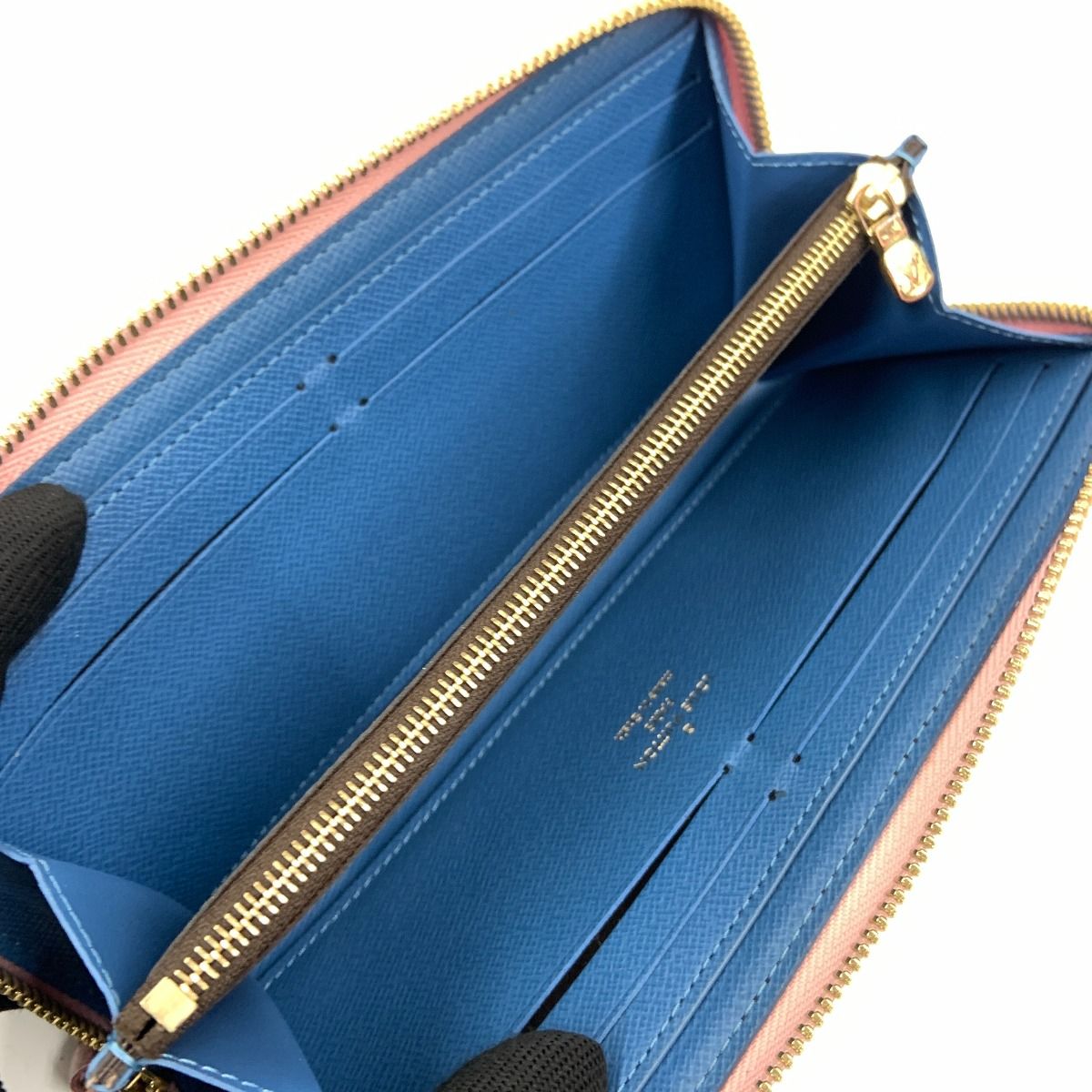 Louis Vuitton Monogram Portefeuille Clemence Zip Around Wallet Brown Pink — view 5