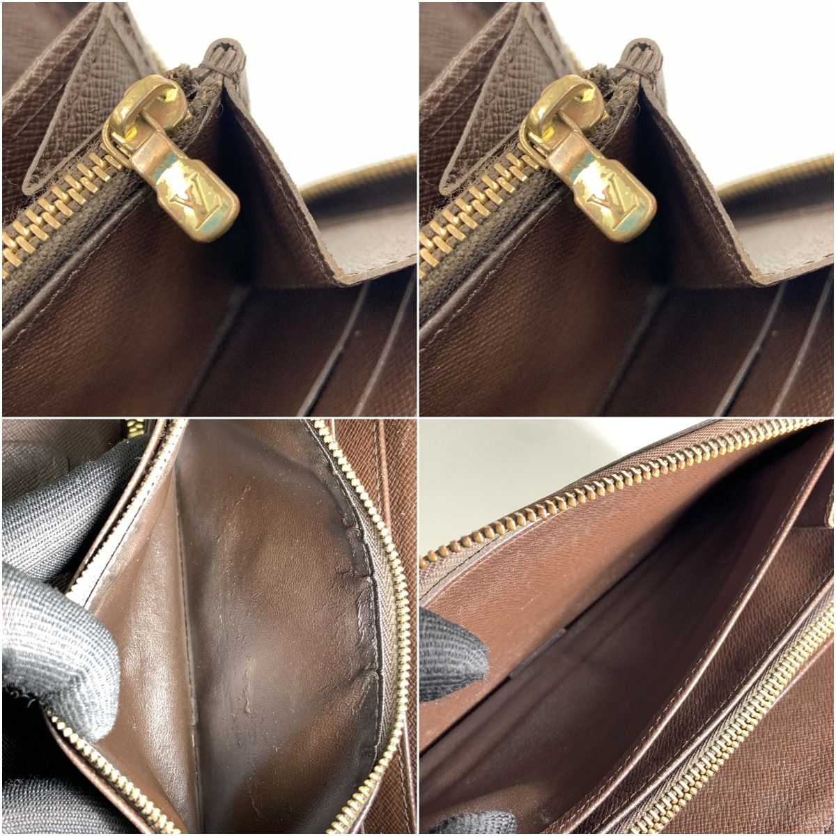 Louis Vuitton Damier Zippy Organizer Zip Around Wallet Brown — view 8