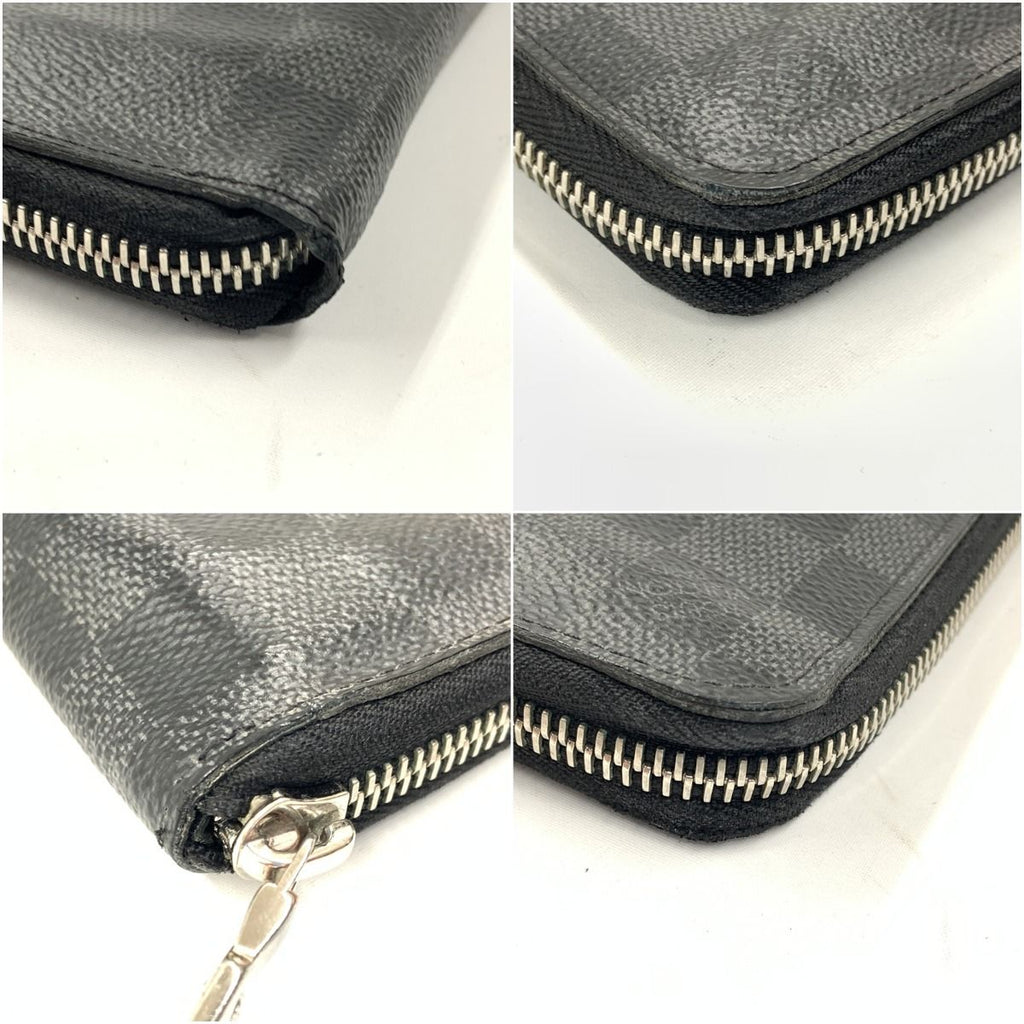 Louis Vuitton Damier Graphite Zippy Wallet Vertical Zip Around Black — view 4