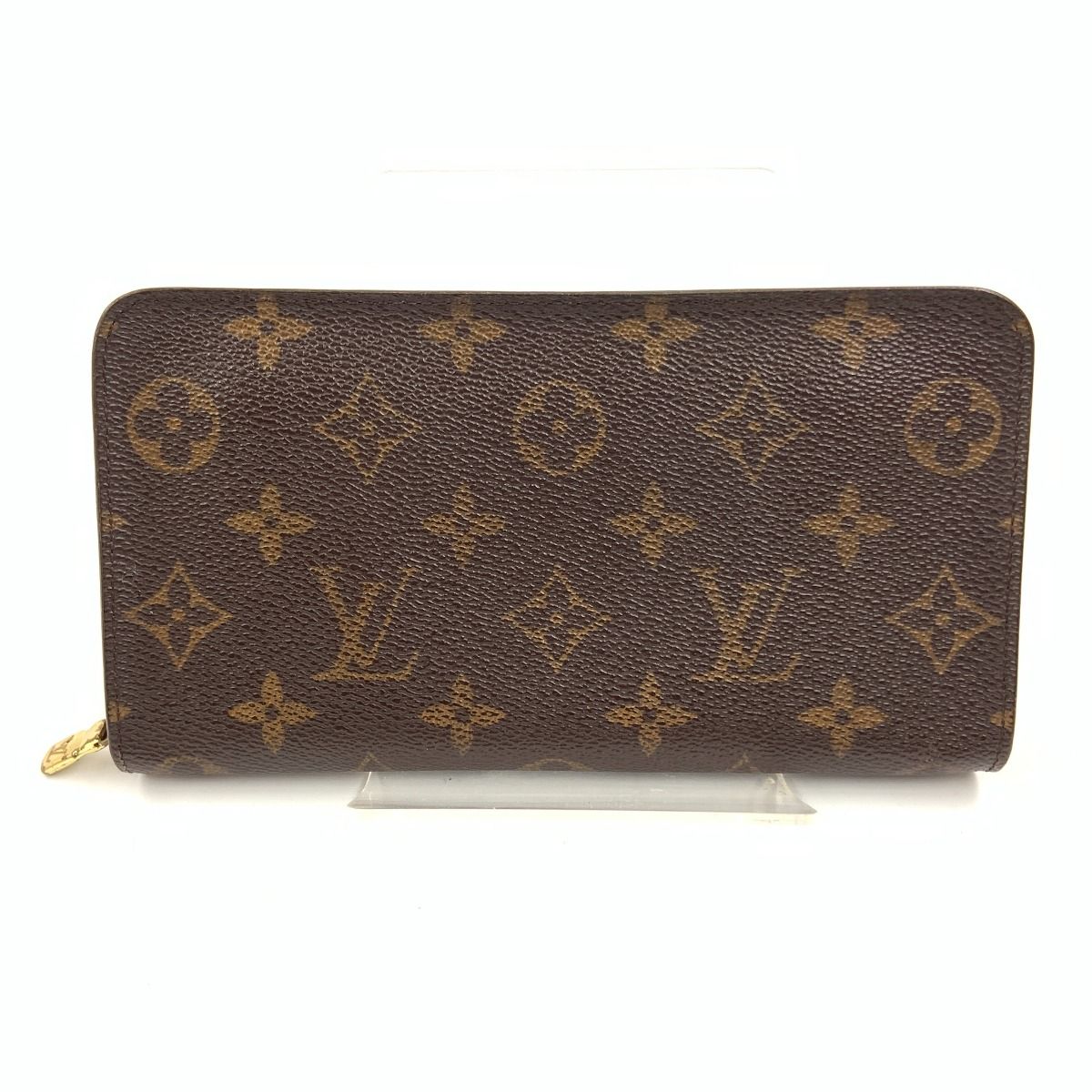 Louis Vuitton Monogram Porto Monnaie Zip Around Wallet Brown
