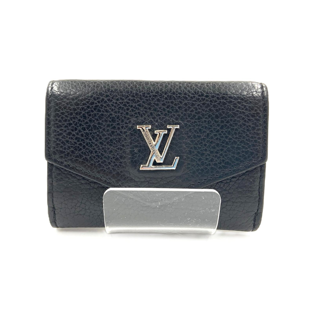 Louis Vuitton Portefeuille Lock Mini Trifold Short Wallet Black