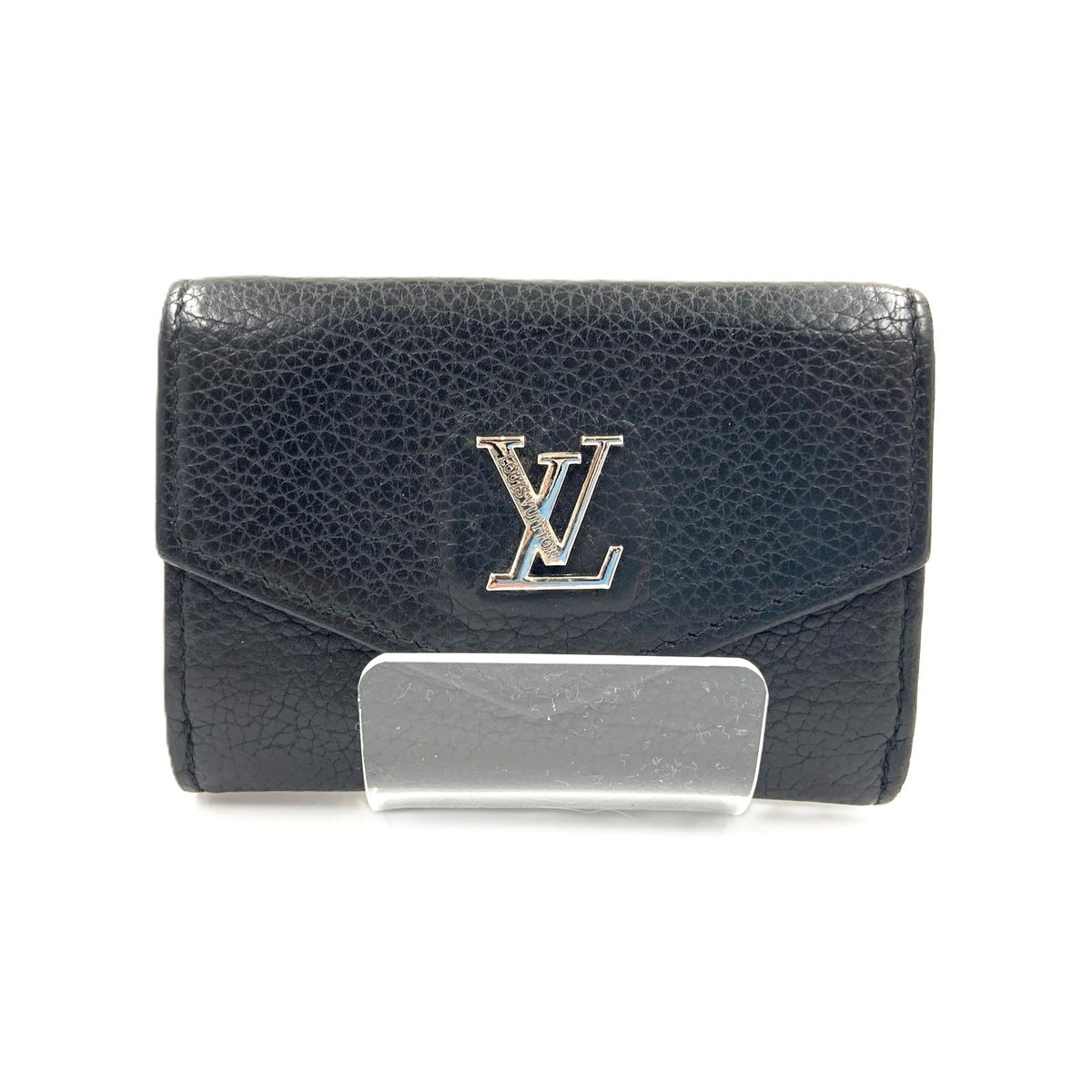 Louis Vuitton Portefeuille Lock Mini Trifold Short Wallet Black