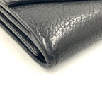 Louis Vuitton Portefeuille Lock Mini Trifold Short Wallet Black — view 7