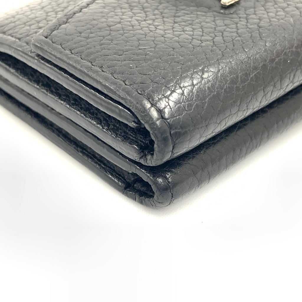 Louis Vuitton Portefeuille Lock Mini Trifold Short Wallet Black — view 5