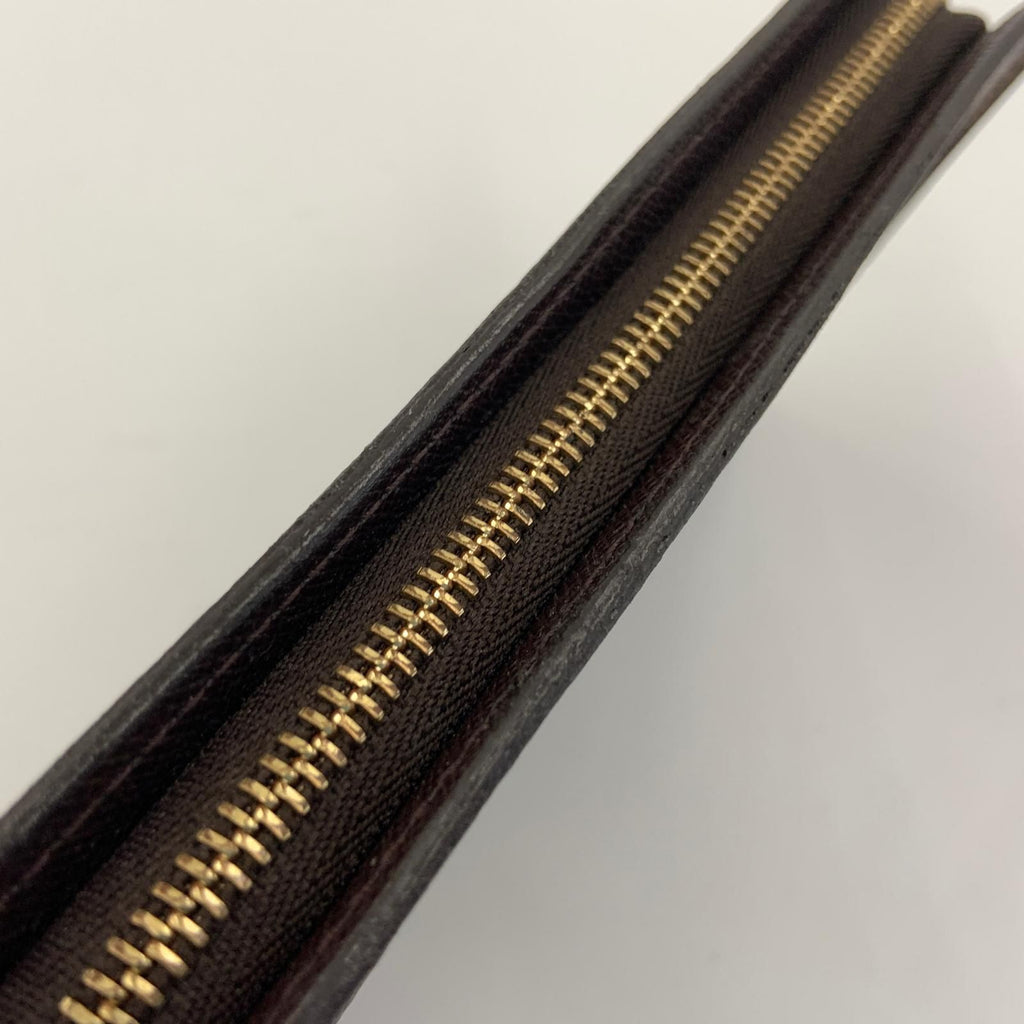 Louis Vuitton Damier Porte Monnaie Zip Around Wallet Brown Coin Purse — view 5