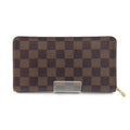 Louis Vuitton Damier Porte Monnaie Zip Around Wallet Brown Coin Purse