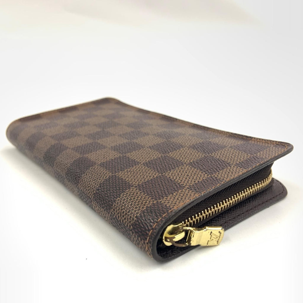 Louis Vuitton Damier Porte Monnaie Zip Around Wallet Brown Coin Purse — view 4