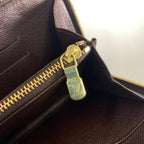 Louis Vuitton Damier Porte Monnaie Zip Around Wallet Brown Coin Purse — view 8