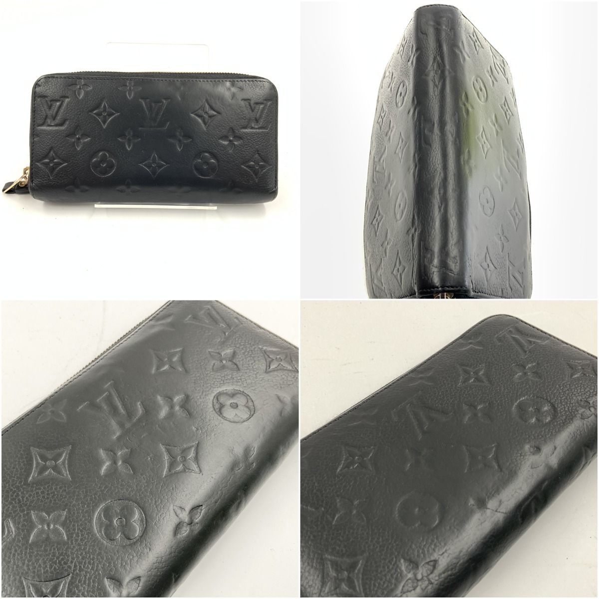 Louis Vuitton Monogram Empreinte Zippy Wallet Zip Around Black — view 2