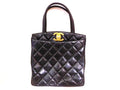 Chanel Handbag Quilted Lambskin Big CC Logo Gold Black