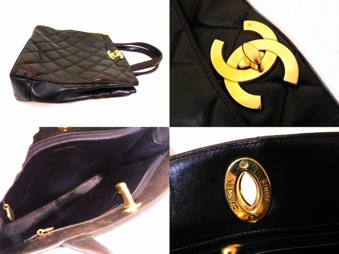 Chanel Handbag Quilted Lambskin Big CC Logo Gold Black — view 4