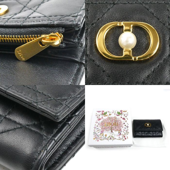 Dior Jolie Glycine Bifold Wallet Black — view 5