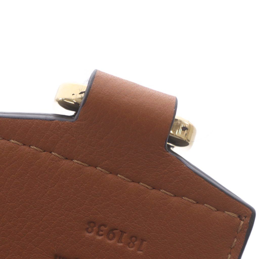 Loewe Floral Strap Shoulder Bag Charm Bandouliere Embroidery Leather Brown — view 8