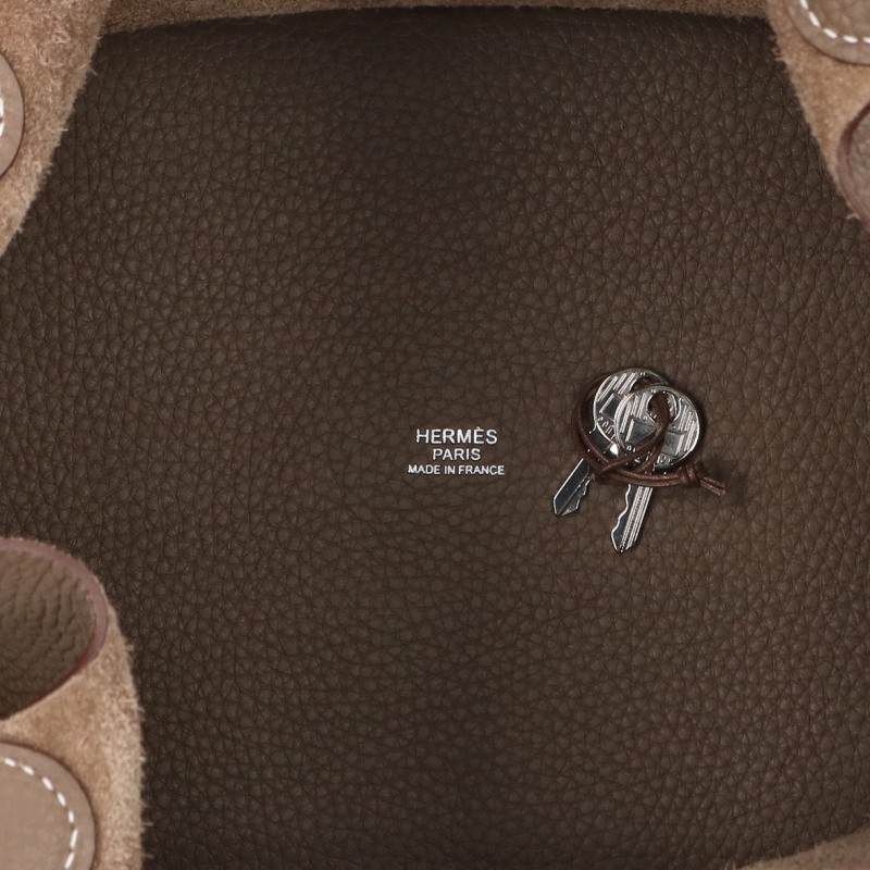 Hermes Picotin Lock MM Silver Taurillon Clemence Etoupe Handbag MM — view 3