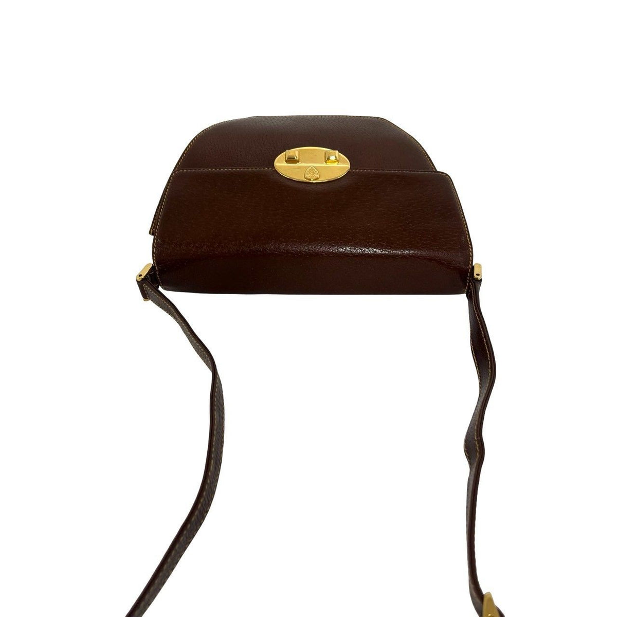 Gucci Vintage Logo Leather Shoulder Bag Pochette Brown — view 4