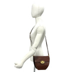 Gucci Vintage Logo Leather Shoulder Bag Pochette Brown — view 2