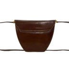 Gucci Vintage Logo Leather Shoulder Bag Pochette Brown — view 3
