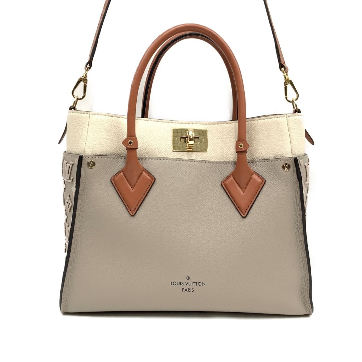 Louis Vuitton on My Side MM 2-Way Shoulder Bag Ivory Beige