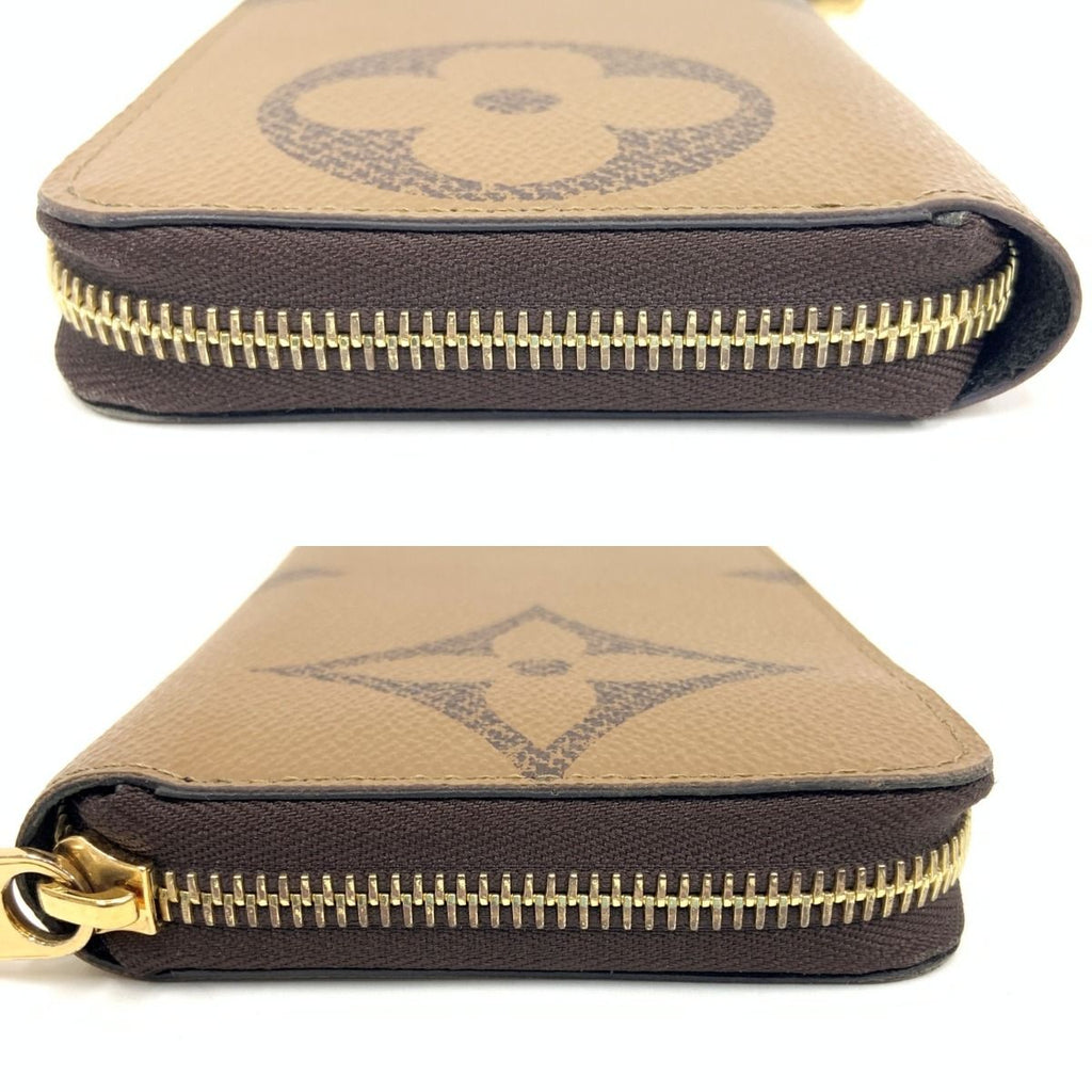 Louis Vuitton Giant Monogram Reverse Zippy Wallet Zip Around Brown — view 5