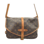 Louis Vuitton Monogram Saumur Shoulder Bag Brown