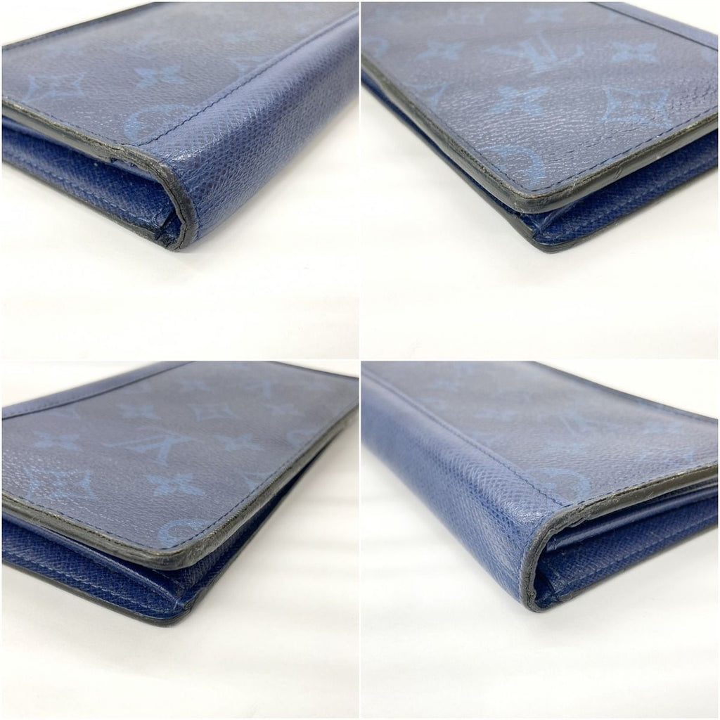 Louis Vuitton Taigarama Portefeuille Brazza Bifold Wallet Navy — view 4