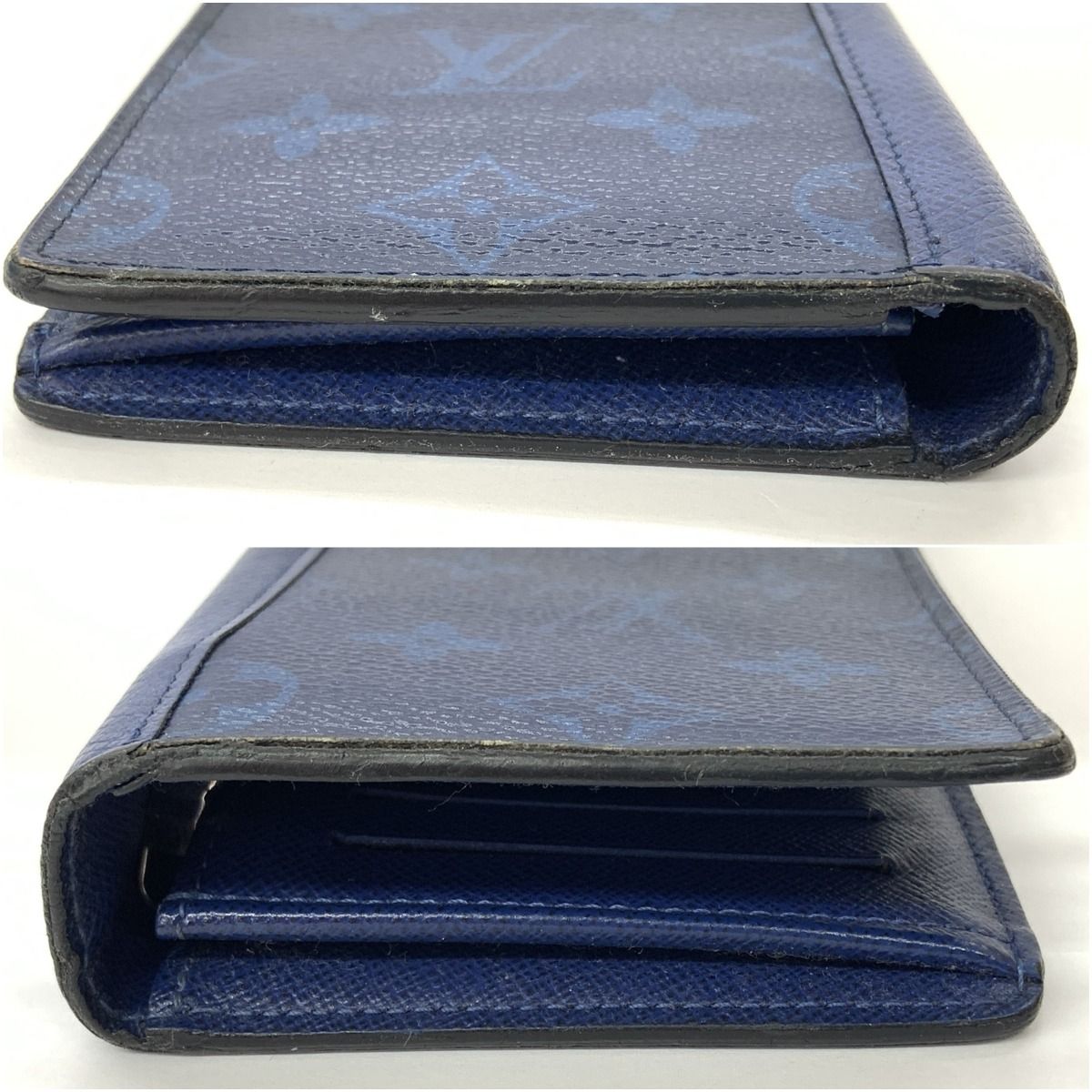 Louis Vuitton Taigarama Portefeuille Brazza Bifold Wallet Navy — view 5