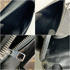 Louis Vuitton Monogram Macassar Zippy Wallet Vertical Zip Around Black Brown — view 6