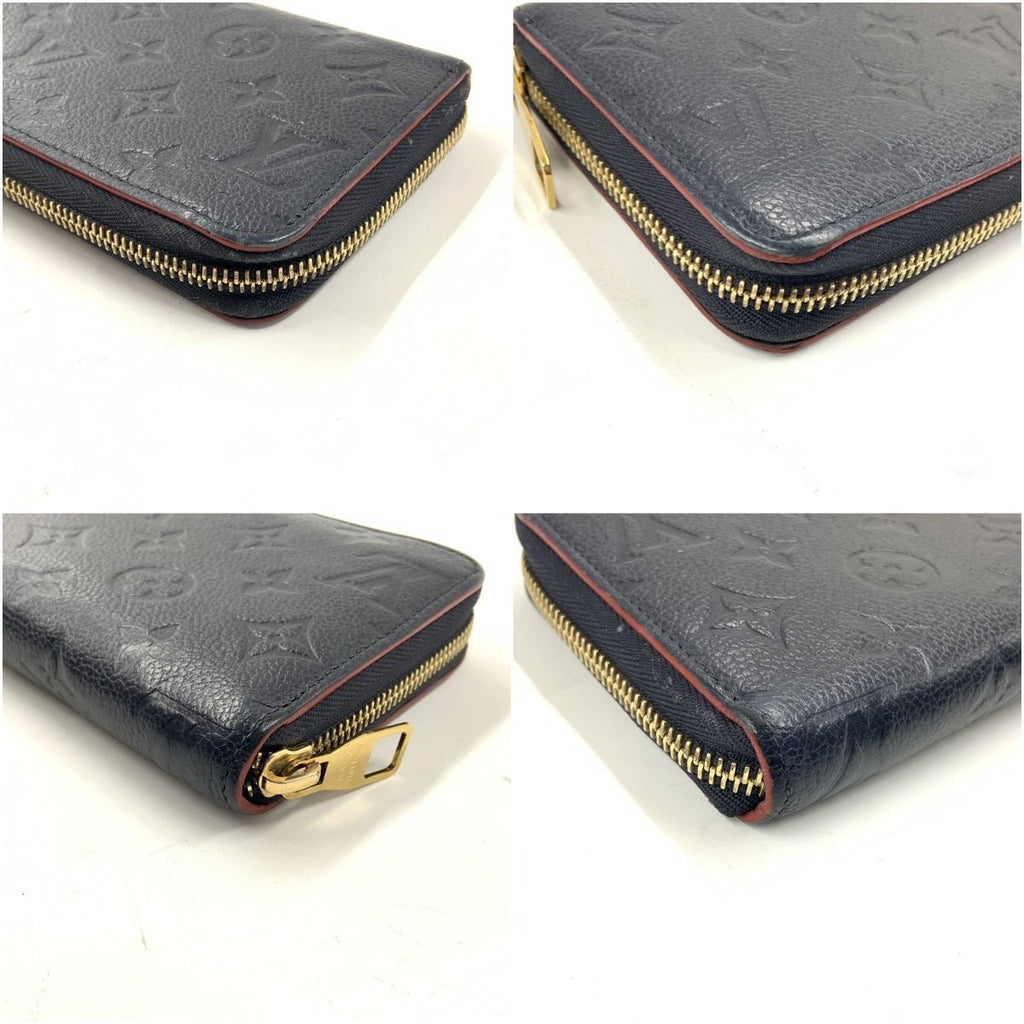 Louis Vuitton Monogram Empreinte Zippy Wallet Zip Around Navy — view 4