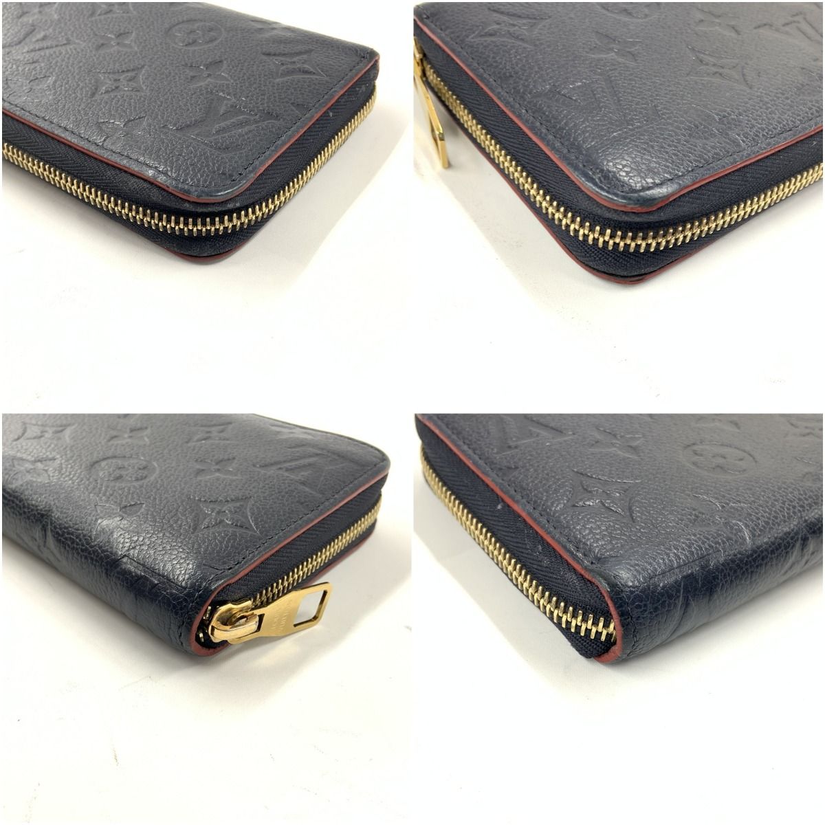 Louis Vuitton Monogram Empreinte Zippy Wallet Zip Around Navy — view 4