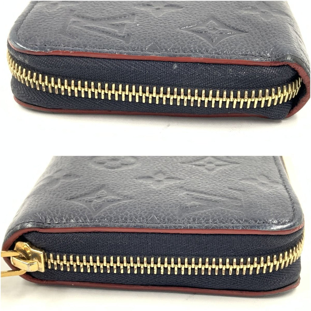 Louis Vuitton Monogram Empreinte Zippy Wallet Zip Around Navy — view 3