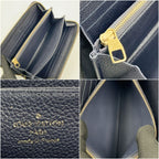 Louis Vuitton Monogram Empreinte Zippy Wallet Zip Around Navy — view 7