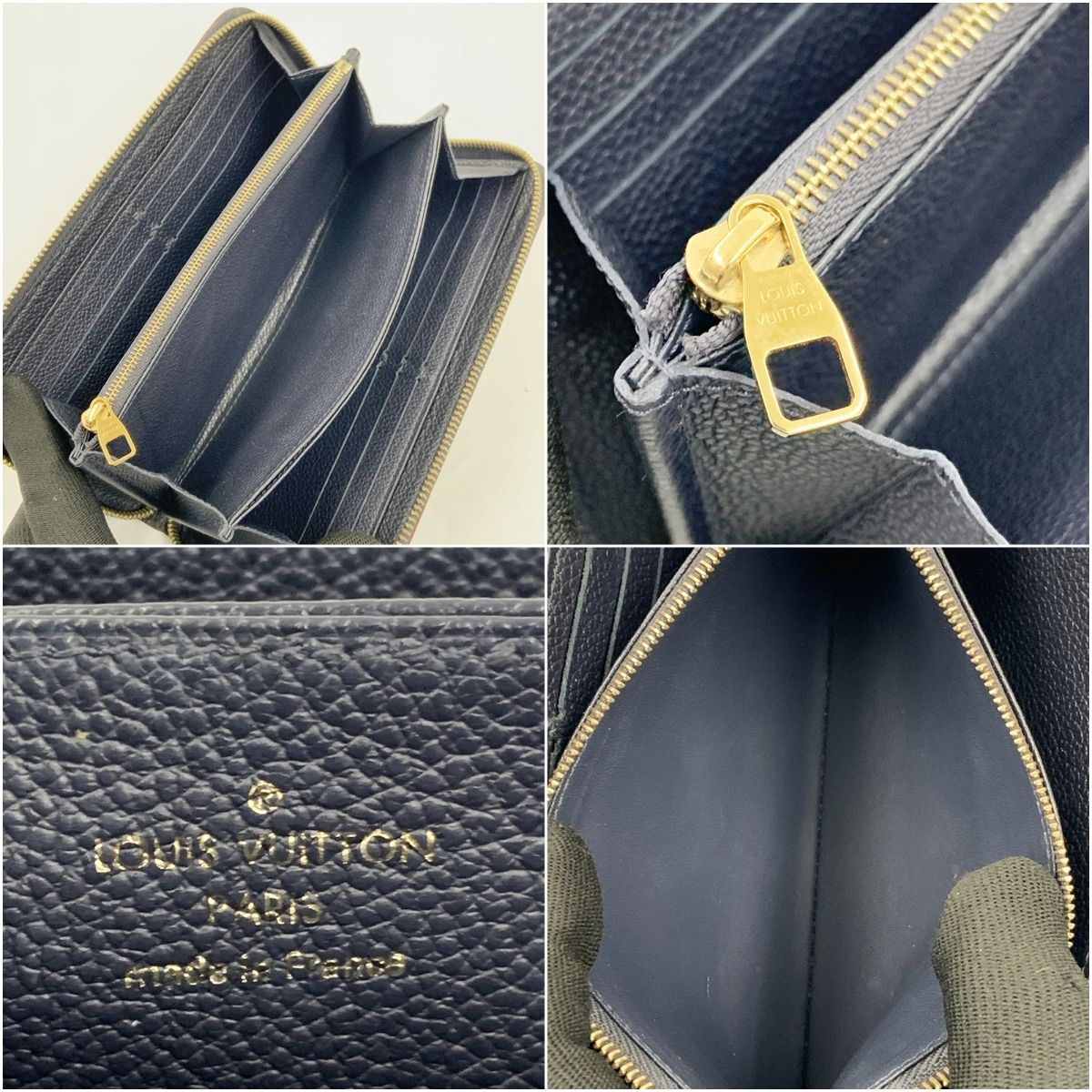 Louis Vuitton Monogram Empreinte Zippy Wallet Zip Around Navy — view 7
