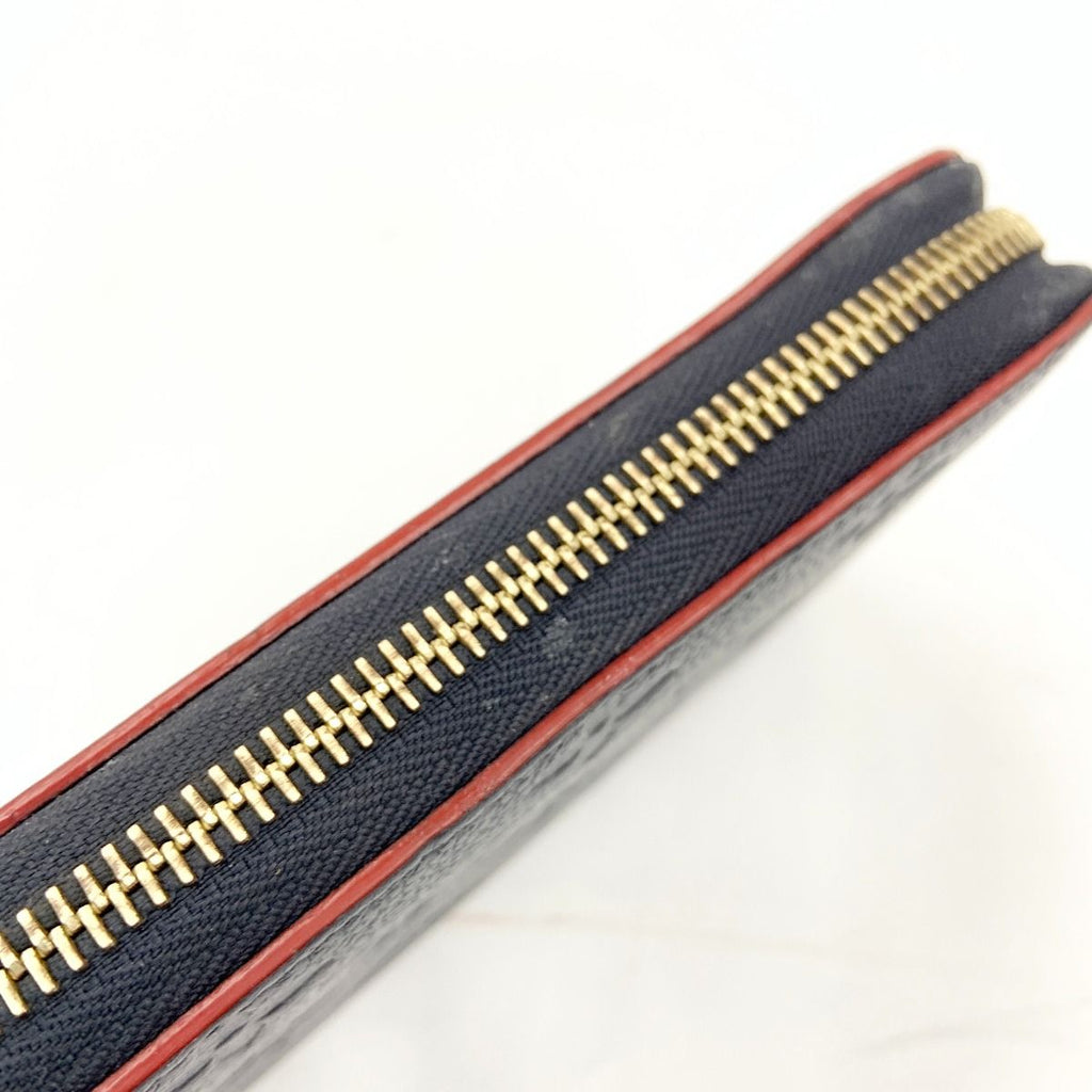 Louis Vuitton Monogram Empreinte Zippy Wallet Zip Around Navy — view 6