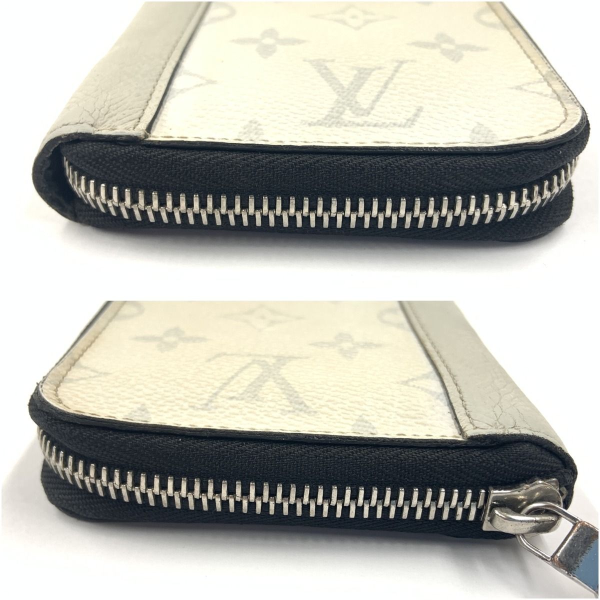 Louis Vuitton Taigarama Zippy Wallet Vertical Zip Around Gray — view 3