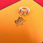 Hermes Vintage Nausicaa Ring 925 Sterling Silver